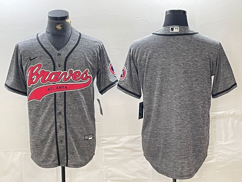 Men Atlanta Braves Blank Grey Jointly 2024 Nike MLB Jersey style 2